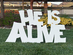 Life Size Outdoor Nativity Message - HE IS ALIVE - MyNativity