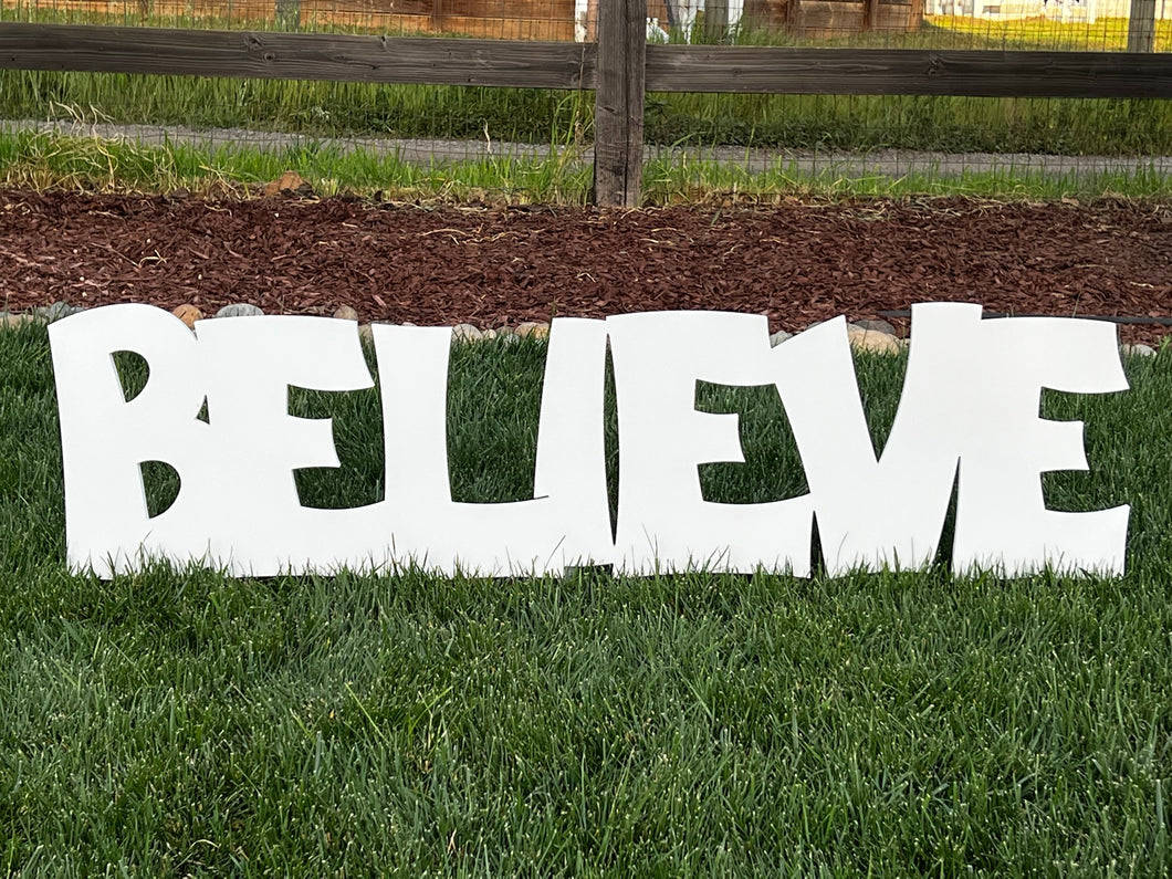 Large Outdoor Nativity Message - BELIEVE - MyNativity