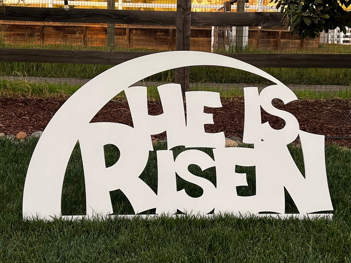 Large Outdoor Nativity Message arched - HE IS RISEN - MyNativity